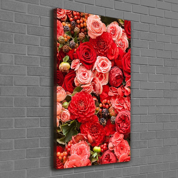 Verticale foto op canvas Een boeket bloemen
