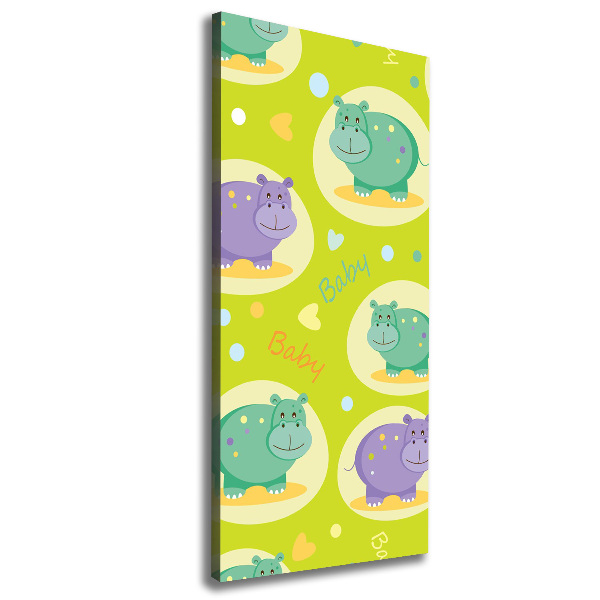 Verticale foto op canvas Nijlpaarden