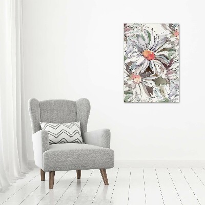 Verticaal schilderij op canvas Madeliefjes