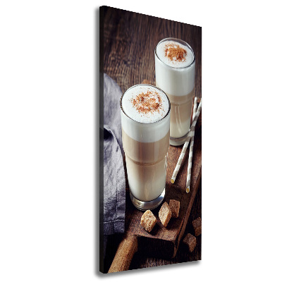 Verticale canvasfoto Latte koffie