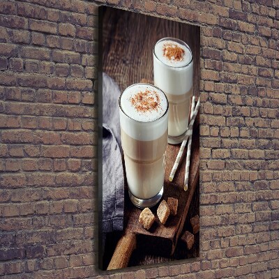 Verticale canvasfoto Latte koffie