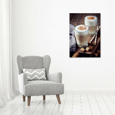 Verticale canvasfoto Latte koffie