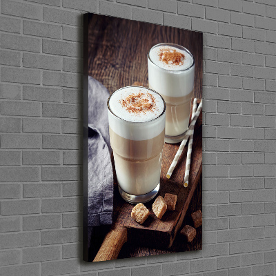 Verticale canvasfoto Latte koffie
