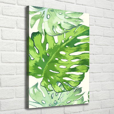 Verticaal canvasschilderij Tropische bladeren