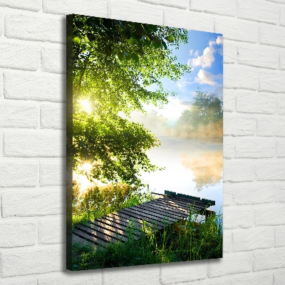 Verticaal canvasschilderij Houten steiger