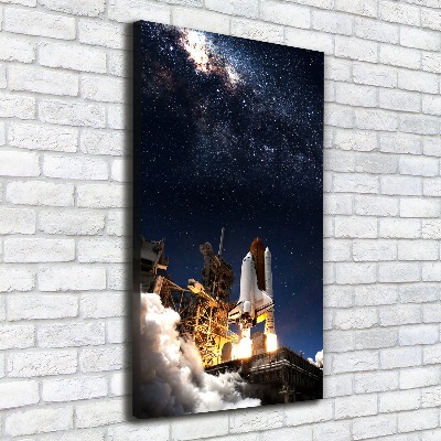 Verticaal schilderij op canvas Raket die opstijgt