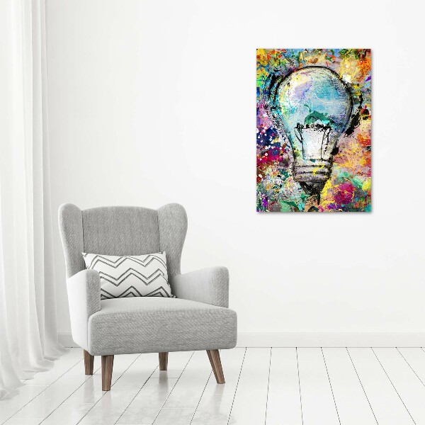 Verticale canvasfoto Kleurrijke gloeilamp