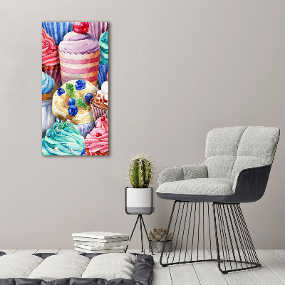 Verticale foto op canvas Kleurrijke cupcakes