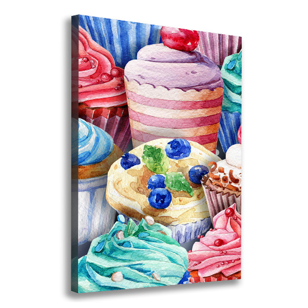 Verticale foto op canvas Kleurrijke cupcakes