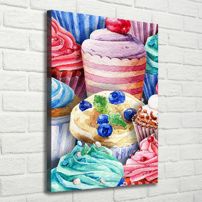 Verticale foto op canvas Kleurrijke cupcakes