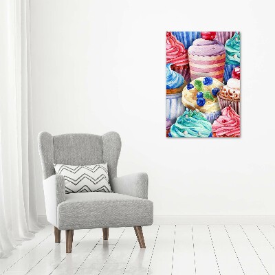 Verticale foto op canvas Kleurrijke cupcakes