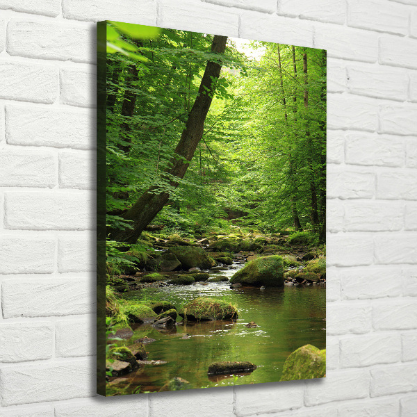 Verticale foto op canvas Rivier in het bos
