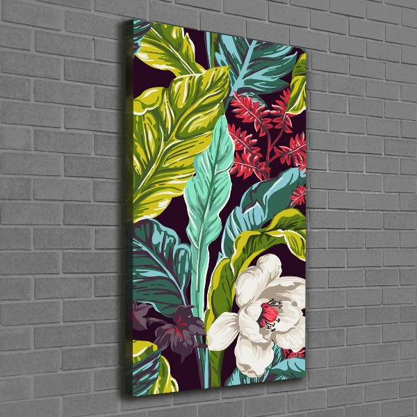 Verticaal canvasschilderij Tropische bloemen
