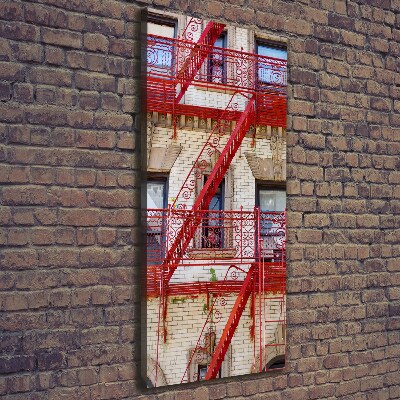 Verticaal canvasschilderij Italiaans huurhuis