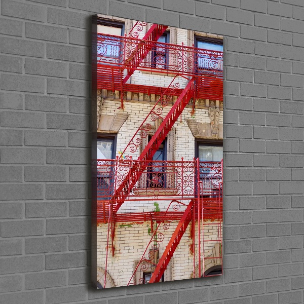 Verticaal canvasschilderij Italiaans huurhuis