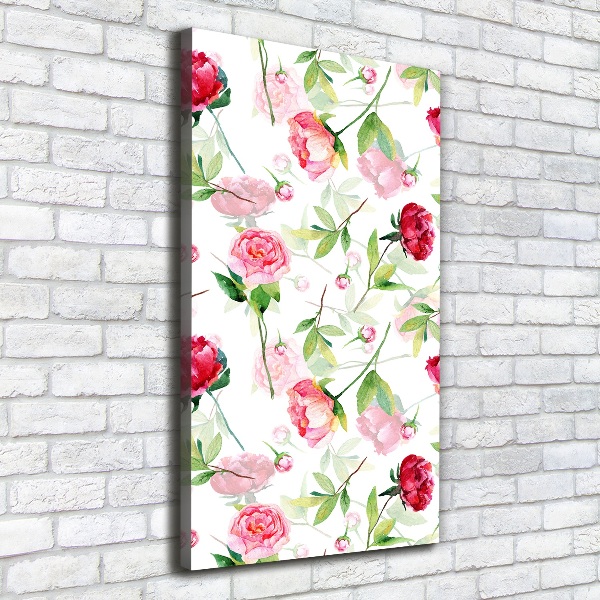 Foto obraz na płótnie pionowy Róże i piwonie