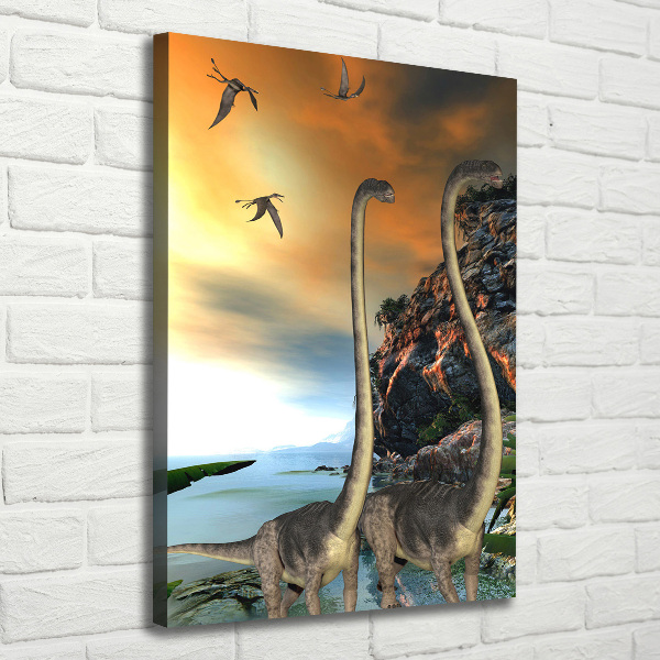 Verticaal canvasschilderij Dinosaurussen