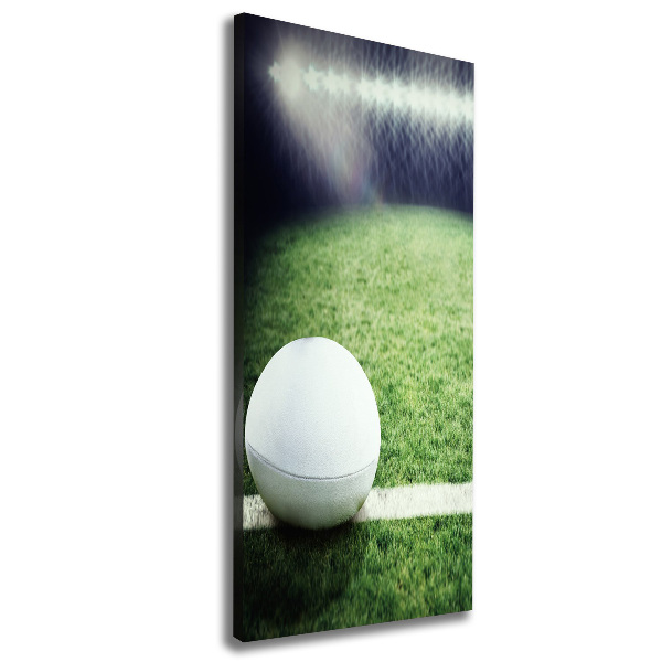Verticaal canvasschilderij Rugbybal