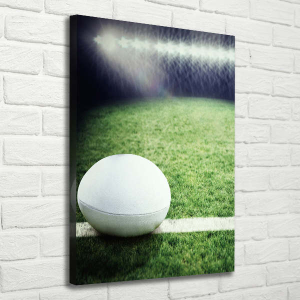 Verticaal canvasschilderij Rugbybal