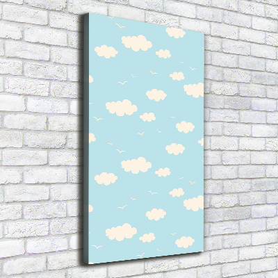 Verticaal schilderij op canvas Wolken