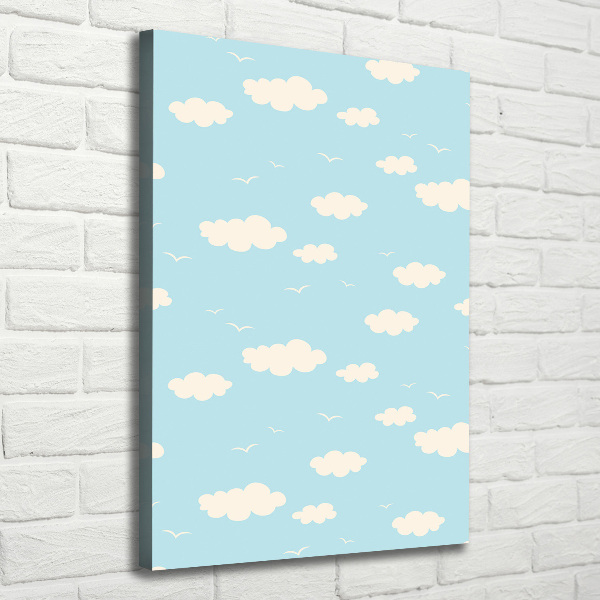 Verticaal schilderij op canvas Wolken