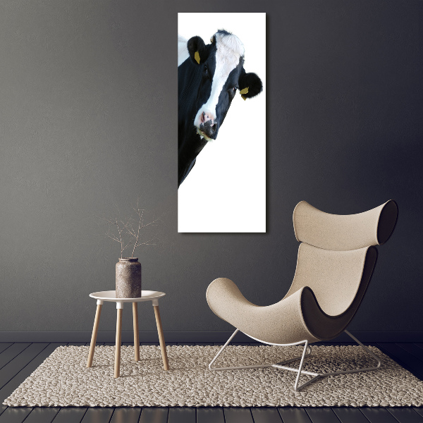 Verticale foto op canvas Gevlekte koe