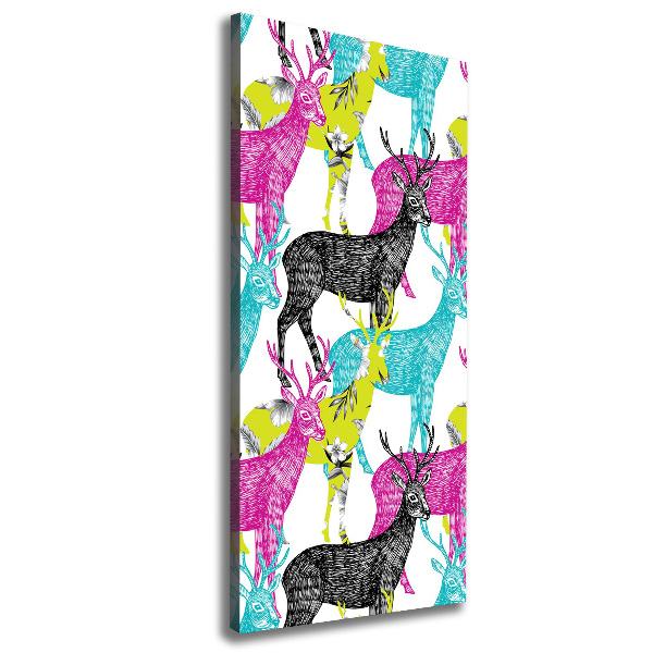 Verticaal schilderij op canvas Kleurrijke herten