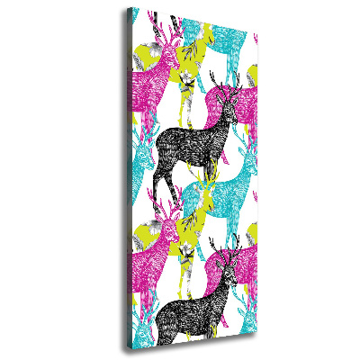 Verticaal schilderij op canvas Kleurrijke herten