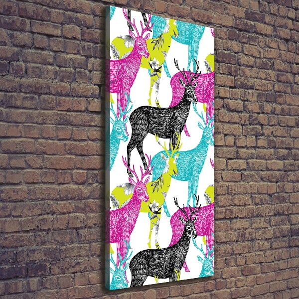 Verticaal schilderij op canvas Kleurrijke herten