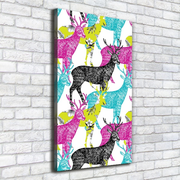 Verticaal schilderij op canvas Kleurrijke herten
