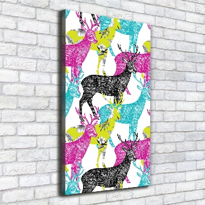 Verticaal schilderij op canvas Kleurrijke herten