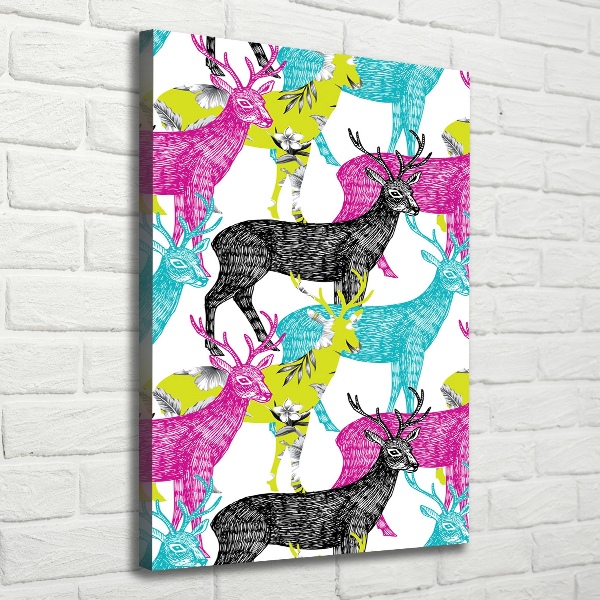Verticaal schilderij op canvas Kleurrijke herten