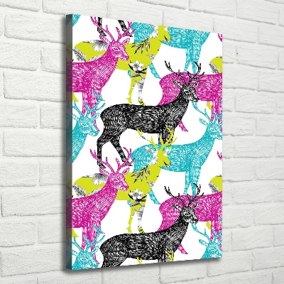 Verticaal schilderij op canvas Kleurrijke herten