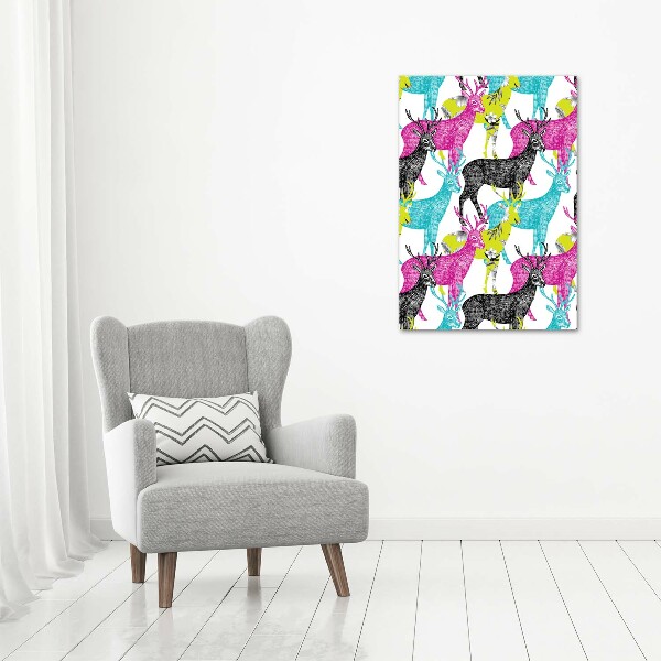 Verticaal schilderij op canvas Kleurrijke herten