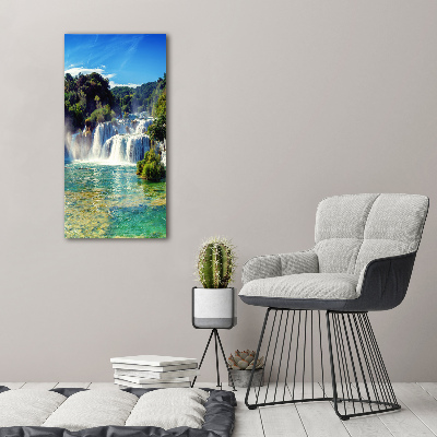 Verticaal schilderij op canvas Krka-waterval