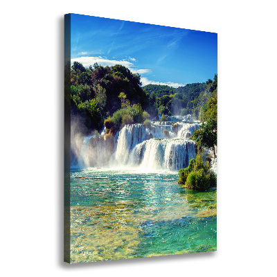 Verticaal schilderij op canvas Krka-waterval