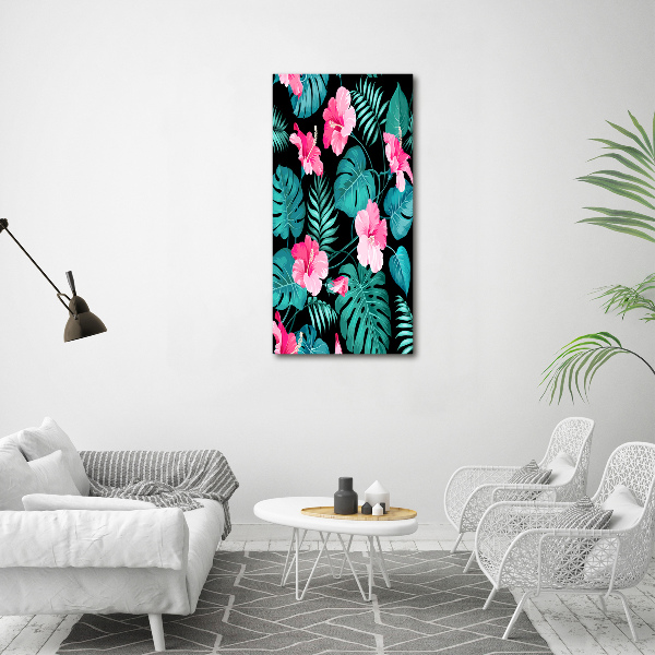 Verticale canvasfoto Hawaiiaanse bloemen