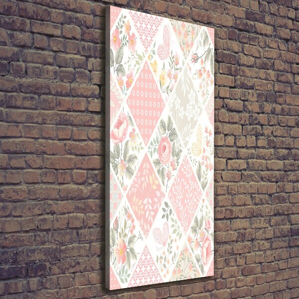 Verticale foto op canvas Bloemenpatroon