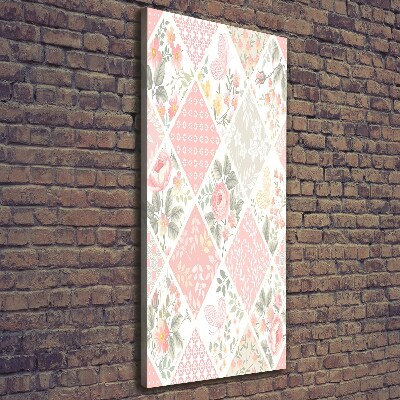 Verticale foto op canvas Bloemenpatroon