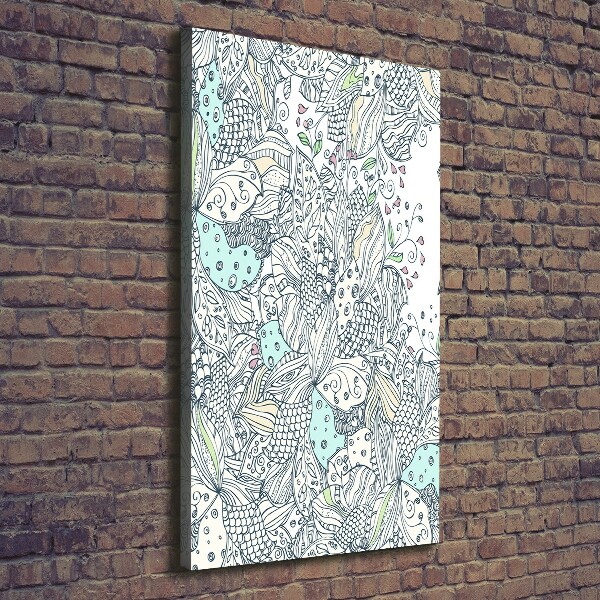 Verticale foto op canvas Bloemenpatroon