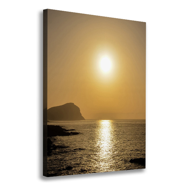 Verticaal schilderij op canvas Zonsondergang aan zee