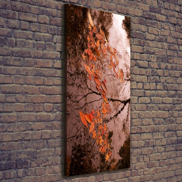 Verticaal canvasschilderij Herfstbladeren
