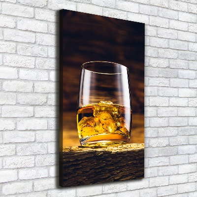 Verticale canvasfoto Bourbon in een glas