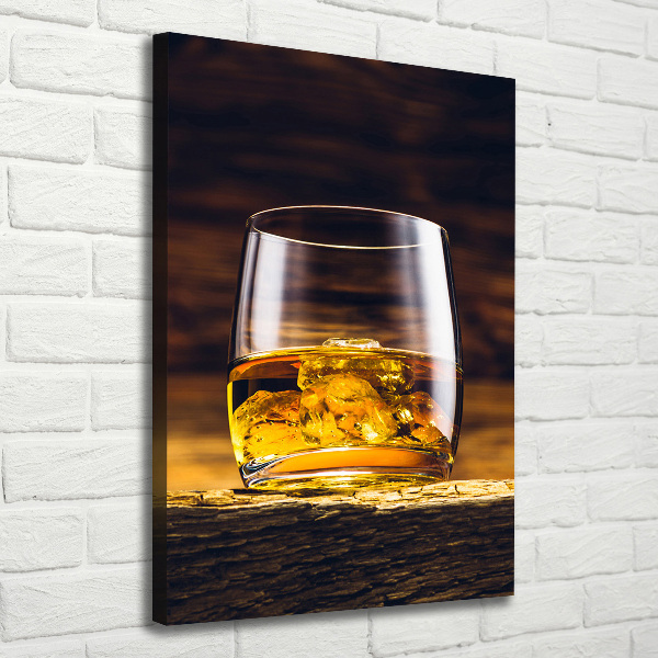 Verticale canvasfoto Bourbon in een glas
