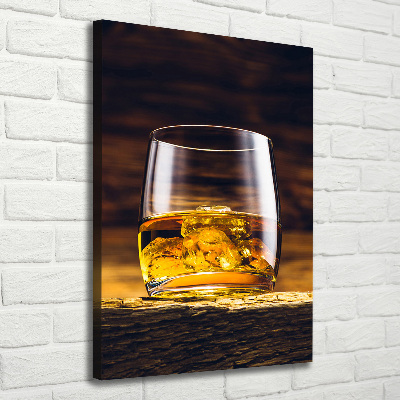 Verticale canvasfoto Bourbon in een glas