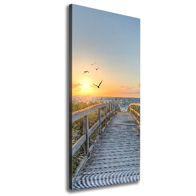 Verticale foto op canvas Pad naar het strand