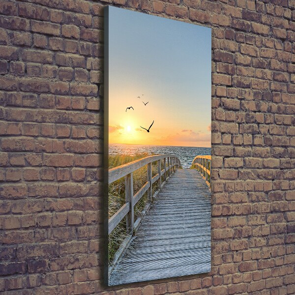 Verticale foto op canvas Pad naar het strand