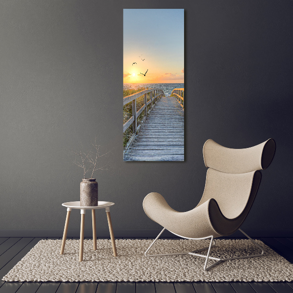 Verticale foto op canvas Pad naar het strand
