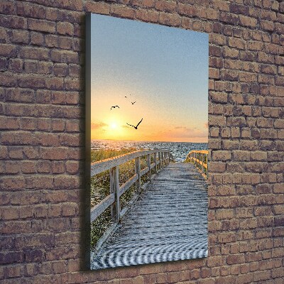 Verticale foto op canvas Pad naar het strand