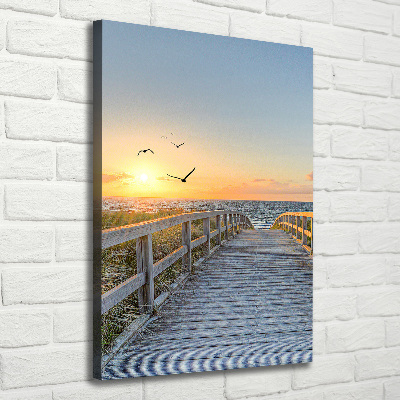 Verticale foto op canvas Pad naar het strand